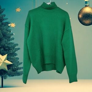 Superdown Green Ribbed Turtleneck‎ Sweater S